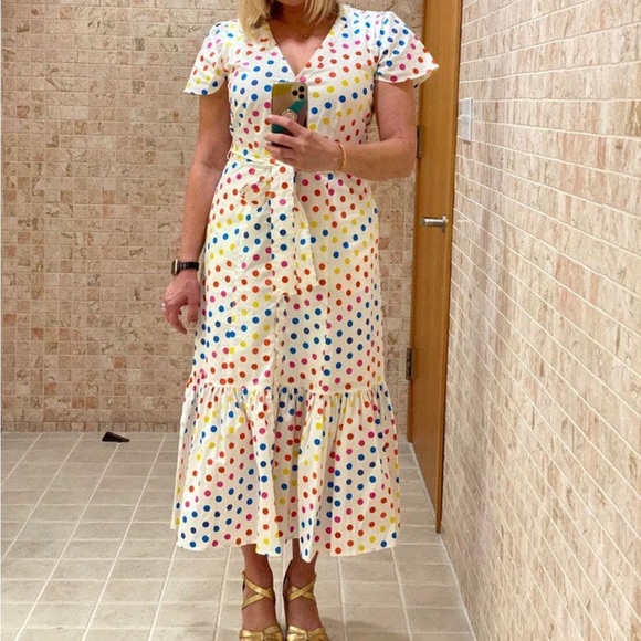 *SOLD* Dipping Dot Minnie Rainbow Candy Dress - Picture 3 of 8